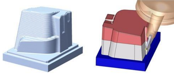 5X Auto Tilt utiliza el material restante de operaciones previas e inclina la herramienta para un mecanizado seguro